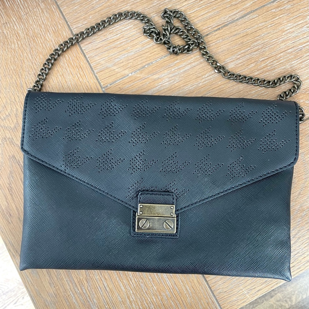 Jcrew black w/ Chain Strap Clutch
